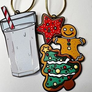 Zox 2023 Metal Ornament Cookies & Milk Merry Christmas #0370 NEW